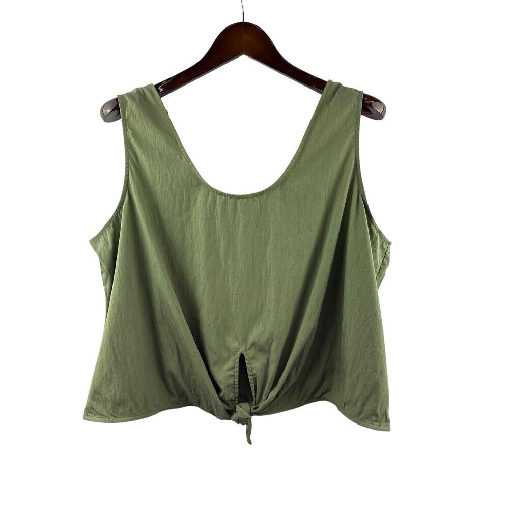 Women’s GAP XL Army Green Cropped Tank w/ Front Knot
